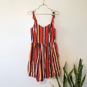 Gianni Bini Stripe Mini Ruffle Dress sz 4